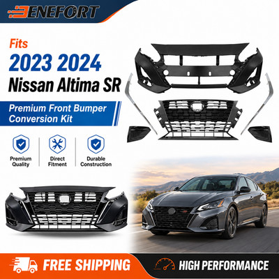 Front Bumper Kit With Fog Covers Chrome Trims For 2023 2024 Nissan Altima SR