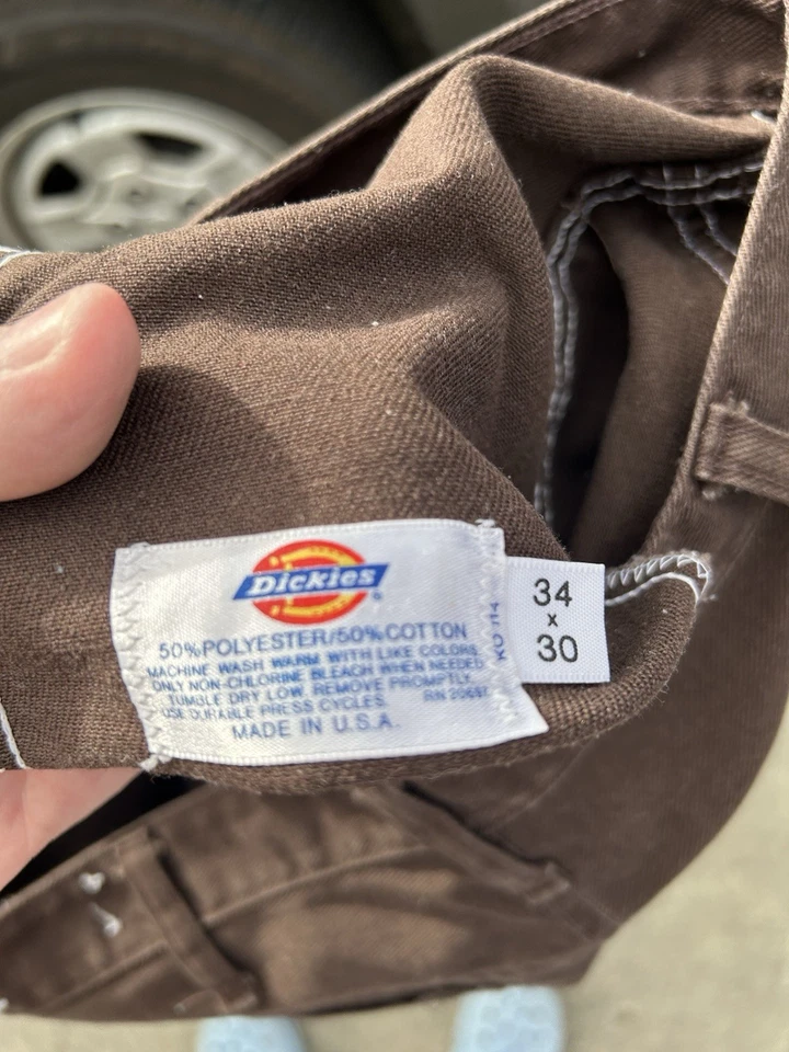 Ropa de trabajo Dickies vintage 34x30 marrón denim hecha en EE. UU. Foto 4 de 4