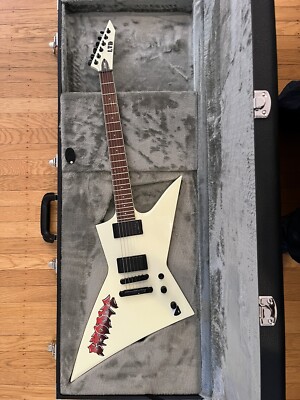 EXODUS LTD Guitar White Staged Played Logo Lee Altus 2024 N American Tour