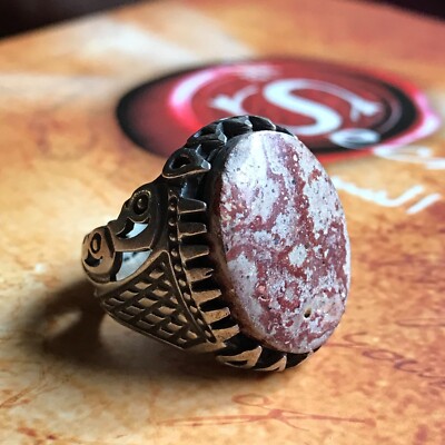 N NICE handmade 925 Sterling Silver ring for men yemen rings agate aqeeq عقيق