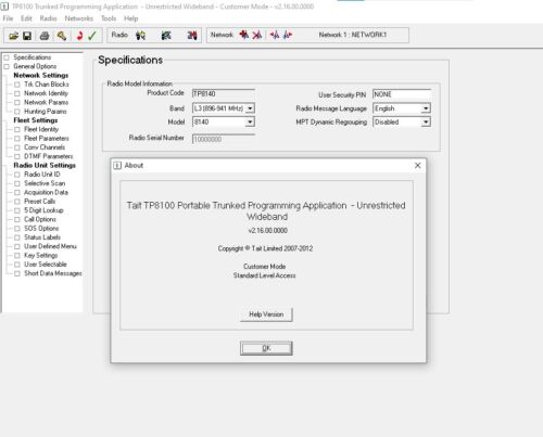 Oprogramowanie programistyczne TAIT do pobrania dla TP8100 v2.16.00 CPS Konwencjonalne trunked - Zdjęcie 1 z 9