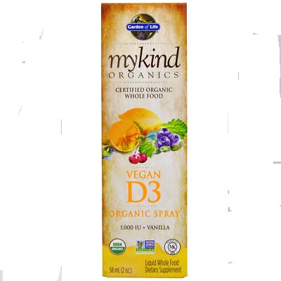 Bio Vegan Vitamin D3 Spray von Garden of Life - Vanille - 1000iu - 58ml