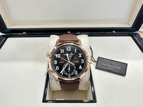 Patek Philippe Calatrava Pilot Travel Time 5524R Rose Gold Chocolate Dial B/PAPR - Picture 12 of 18