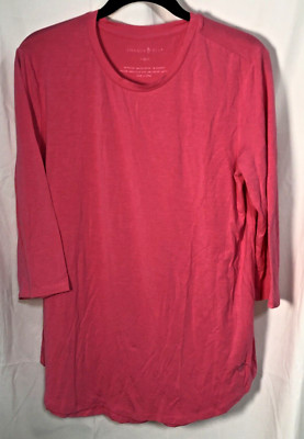Amanda Blu Super Soft Pink High-Low Long Sleeve T-Shirt in Size M