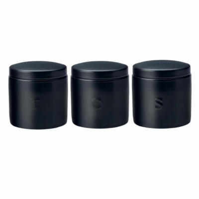 Maxwell & Williams Epicurious Vorratsdosen 3er Set Dose Porzellan Schwarz 600 ml