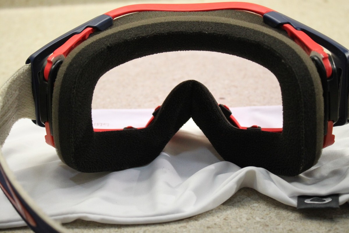 Oakley Airbrake Red Blue White MX Goggle Adult Clear Lens