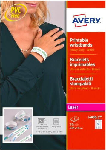 Avery Braccialetti Identificativi 265x18 L4000-5