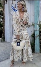 Zara Summer 2022 Printed Midi Dress With Ruffled hem Size M BNWT Brand New