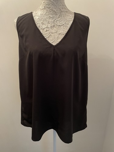 DAMEN CAPSEL SCHWARZ RING HINTEN DETAIL WESTE TOP GRÖßE UK 16 NEU MIT ETIKETT