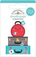 Doodlebug Doodle-Pops 3D Stickers-Get Packin' Travel Suitcase, NEW