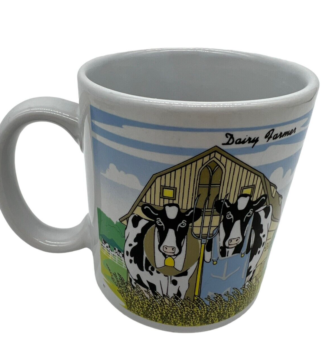2001 Cowreer Cows Coffee Mug Dairy Farmer American Gothic Parody Doctor  Nurse | eBay