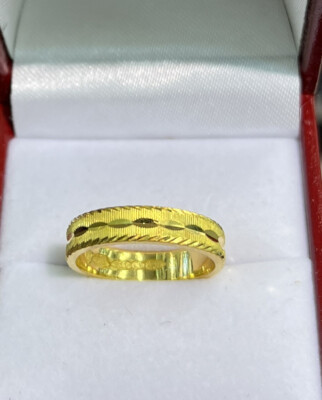 Damen / Damen 9ct Gelbgold Vintage Ring Set Mit Einem Diamant, Größe M