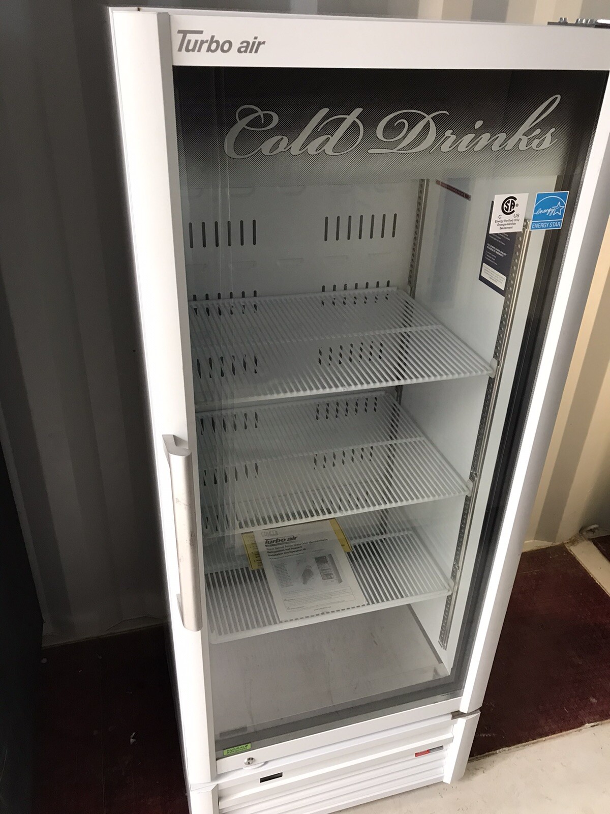 TURBO AIR 26" 1 GLASS DOOR COMMERCIAL REFRIGERATOR Model TGM-12SD