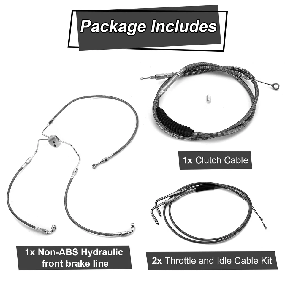 Cable acelerador embrague freno barra Electra Glide 14" para 96-06 Harley no ABS Foto 4 de 4