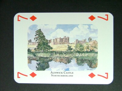 1 x Spielkarte Maler M C Smith Alnwick Castle Northumberland 7 of Diamonds