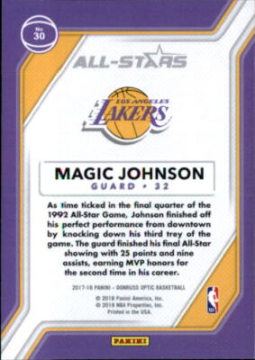 Magic Johnson 2017-18 Donruss Optic All Stars Card #30