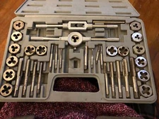 40 pc Tap & Die Set Metric Thread Renewing Tapping Threading tools Missing 1 Die