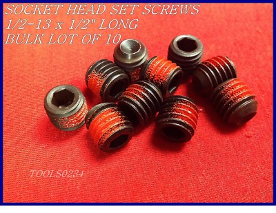 EZ LOK 1/2-13 x 1/2'' Socket Head Set Screw Locking Patch Cup Point Lot of 10