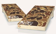 Camo Brown Hunting Cornhole Board Vinyl Wrap Skin Laminated Sticker Set Decal
