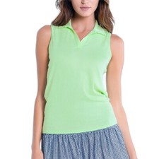 NEW Lucky In Love Exclusive Rib Tie Womens Tennis Polo Size XS Key Lime Green