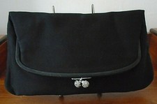 COBLENTZ vintage black satin fold-over evening bag