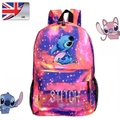 Boys Girls School Bag Lilo and Stitch Backpack Kids Travel Shoulder Rucksack