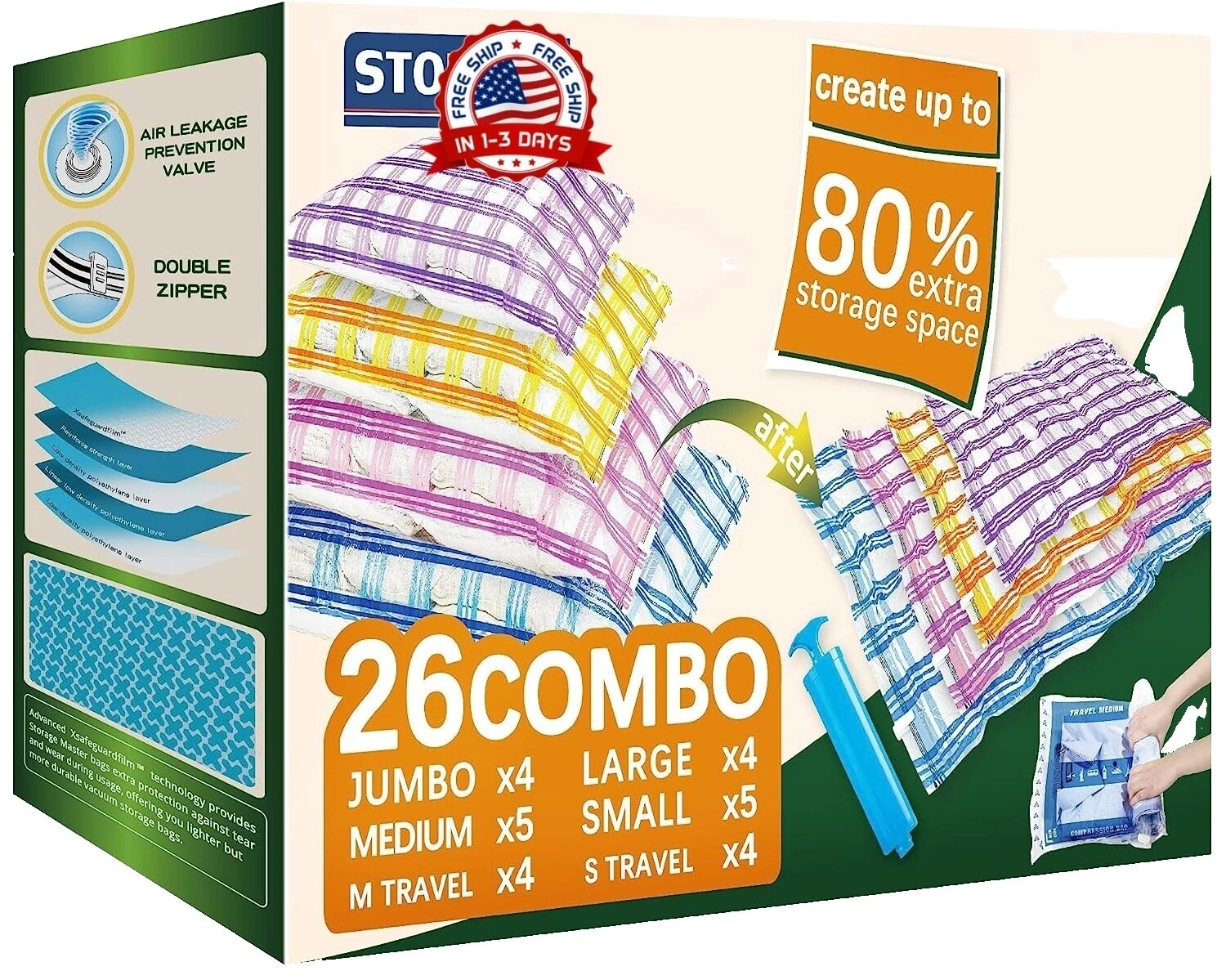 Multicolor Plastic Home Storage Bags