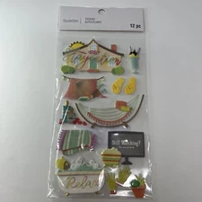 Recollections STAYCATION Dimensional Stickers 12 Pieces Vacation Home