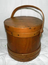 NICE VINTAGE CLEAN EARLY ANTIQUE AMERICANA NAIVE PRIMITIVE FIRKIN SUGAR BUCKET