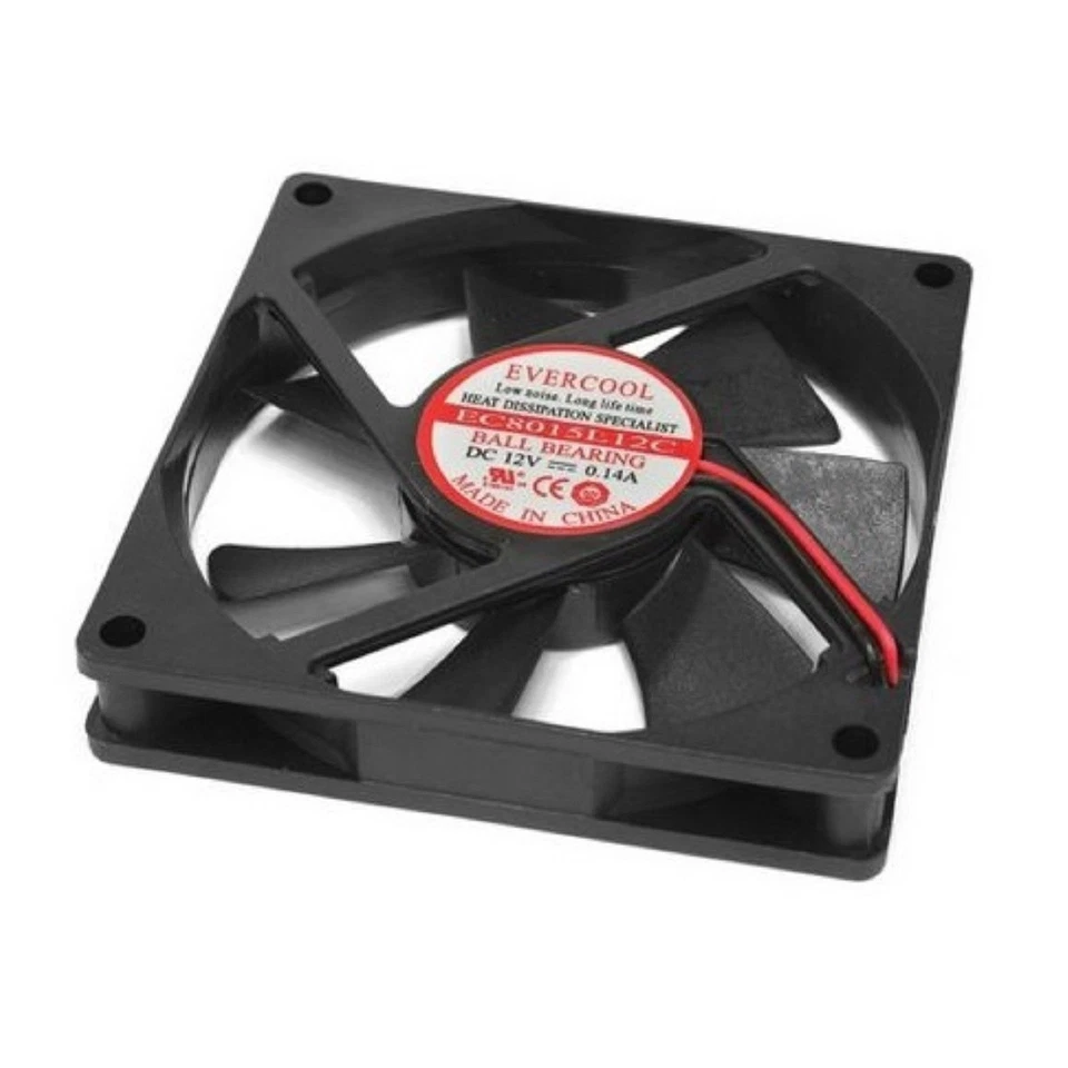 PC Computer Case System Cooling Fan Cooler 2Pin 80mm 80x80x15mm 8cm Silent - Image 2 of 4
