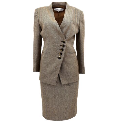 Christian Dior Setup Suit Jacket Skirt Beige MD2EF0060 #9 79963 - Picture 1 of 10