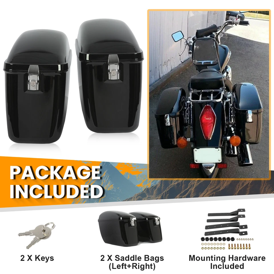 Motorcycle Hard Saddlebags Saddle Bag For Harley Harley Sportster Softail Yamaha - Image 4 of 4