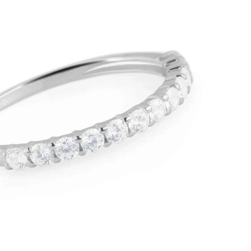 Anello Veretta con Zirconi Stroili Oro Bianco 375% 9 KT nr 16 cod. 1415302 - Foto 2 di 6