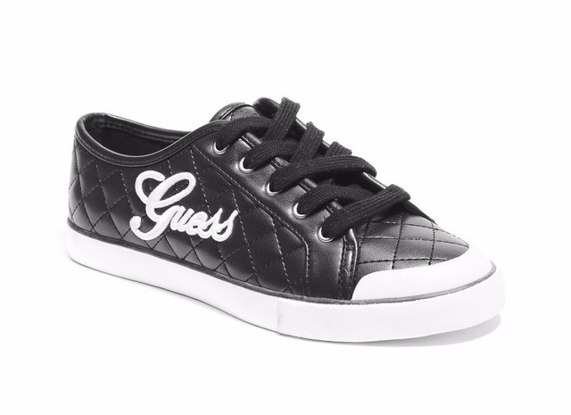 black quilted sneakers