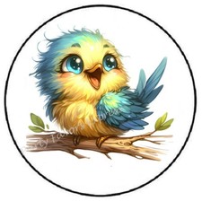 ADORABLE BIRD CHIRPING SINGING ENVELOPE SEALS LABELS STICKERS PARTY FAVORS