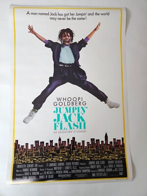 jumpin jack flash whoopi goldberg blue dress MOVIE POSTER ~ Jumpin' 1986 27x41