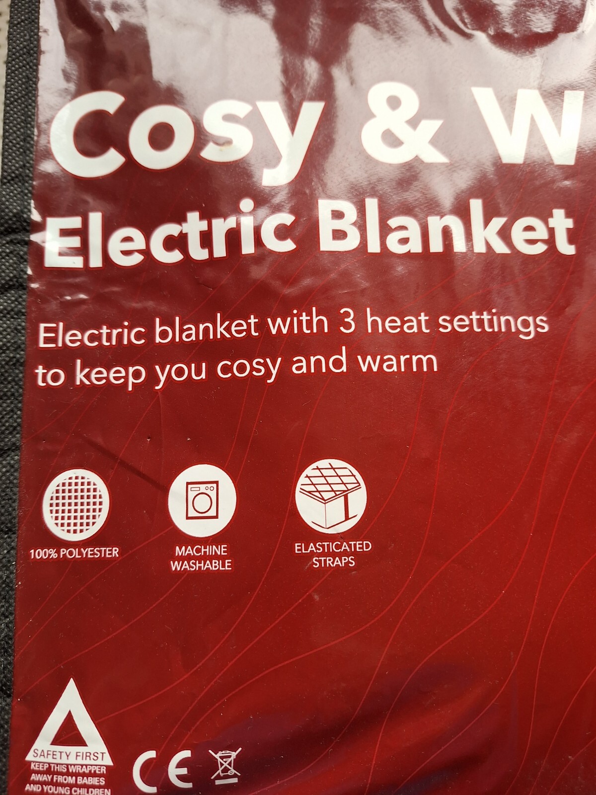 Electric Blanket, single, washable, straps, from Dunelm Cosy & Warm eBay