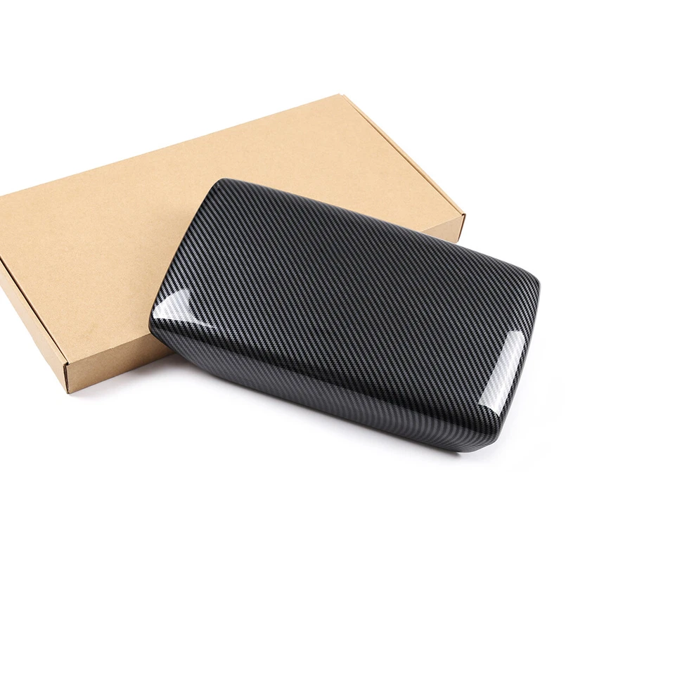 Cubierta protectora de caja de reposabrazos central de carbono ABS para Honda Civic 2022-23 Foto 3 de 4
