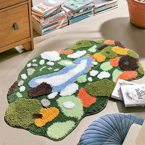Moss Shag Area Rug for Bedroom Living Room Floor Mats Non-slip Thick Washable - Picture 30 of 44