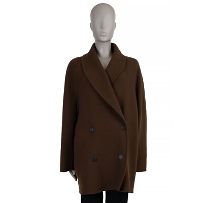 71761 auth THE ROW Dark Chocolate brown wool 2022 POLLI OVERSIZED