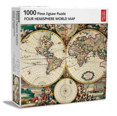 British Library vier Hemisphären Weltkarte 1000-teiliges Puzzle