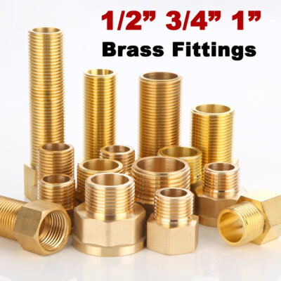 1/2''3/4''BSP Brass Male/Female Thread Extension Connector Fittings Adapter 3-10CM
