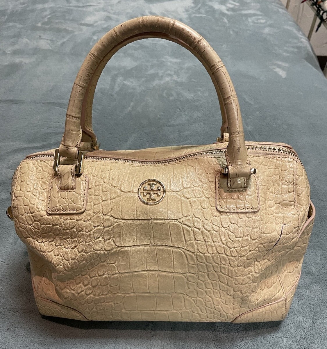 ハンドバッグ TORY BURCH Woman Handbag Beige 161949 960 Tory Burch Cream Light Beige Embossed Leather Doctor Bag