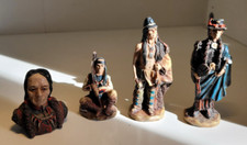 Set of four Native American ornaments/figures (see spec for details)