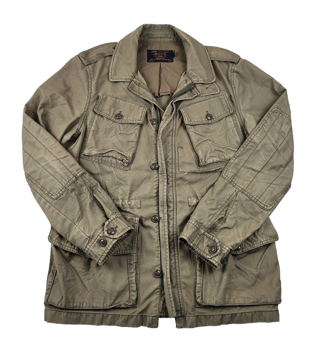 J Crew M 65 Garrison Fatigue Olive Green Military Jacket Size