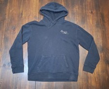 Y2K Abercrombie  Fitch Women's Black Hoodie Sweatshirt White Logo Vintage Sz. L