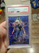 2024 Panini Mosaic - Christian Gonzalez #154 Blue Sparkle Prizm /96. POP 1