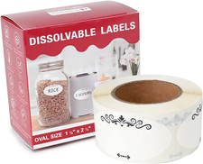 250 Dissolvable Food Labels,1 1/8X2 1/4 in Ball Dissolvable Canning Labels for M