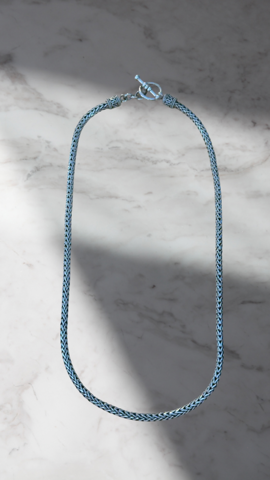 Beautiful Designer Samuel Benham BJC 925 Sterling Braided Toggle Necklace