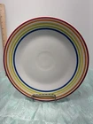 Fiestaware Rainbow Stripe Lunch Plate Fiesta White Exclusive Luncheon Border NWT